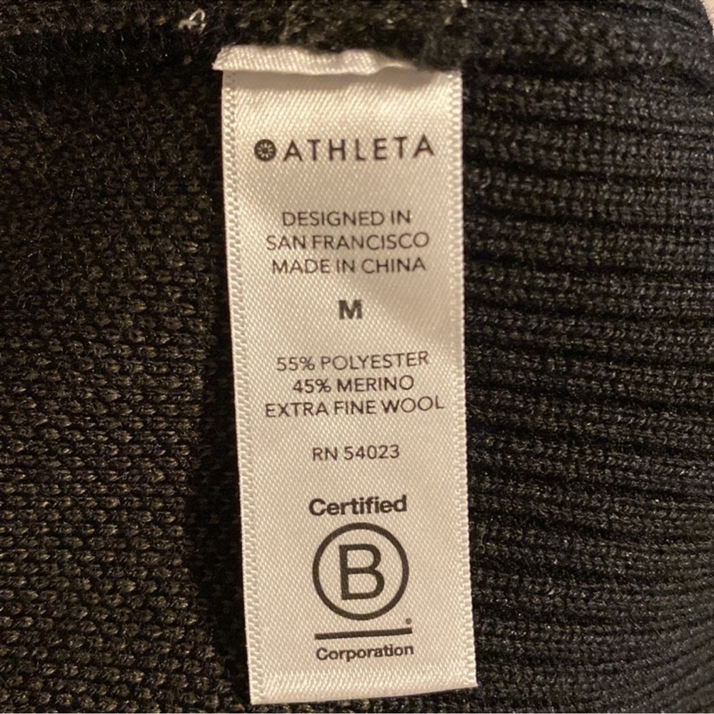 Athleta Jacquard Textured Crew Sweater Black And Brown Size Medium - Picture 6 of 6